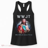What Would Jesus Throw Funny Disc Golf & Women Women's Tank Top thumb 0