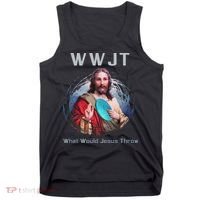 What Would Jesus Throw Funny Disc Golf & Women Tank Top thumb 0