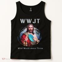 What Would Jesus Throw Funny Disc Golf & Women Tank Top thumb 2