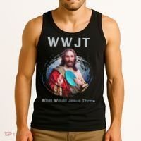 What Would Jesus Throw Funny Disc Golf & Women Tank Top thumb 3