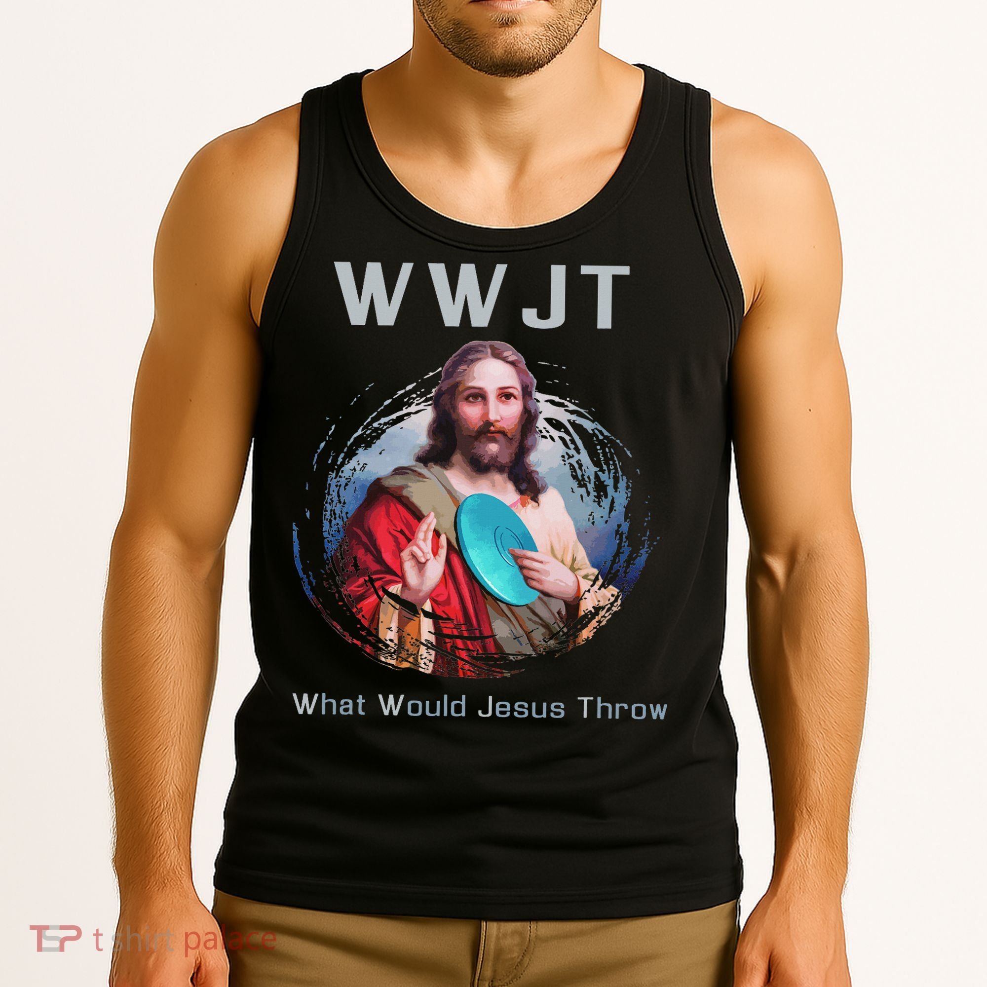 What Would Jesus Throw Funny Disc Golf & Women Tank Top