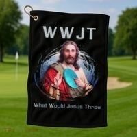 What Would Jesus Throw Funny Disc Golf & Women Golf Towel thumb 1