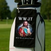 What Would Jesus Throw Funny Disc Golf & Women Golf Towel thumb 2