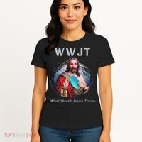 What Would Jesus Throw Funny Disc Golf & Women Women's T-Shirt thumb 4