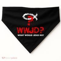 WWJD? What Would Jesus Do USA-Made Doggie Bandana thumb 0