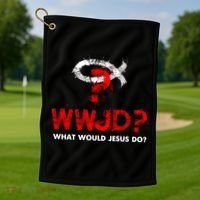 WWJD? What Would Jesus Do Golf Towel thumb 1