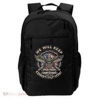We Will Keep Our God Guns And Constitution Distressed Backpack thumb 0