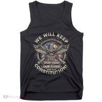 We Will Keep Our God Guns And Constitution Distressed Tank Top thumb 0