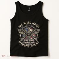 We Will Keep Our God Guns And Constitution Distressed Tank Top thumb 2