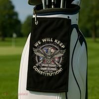 We Will Keep Our God Guns And Constitution Distressed Golf Towel thumb 2