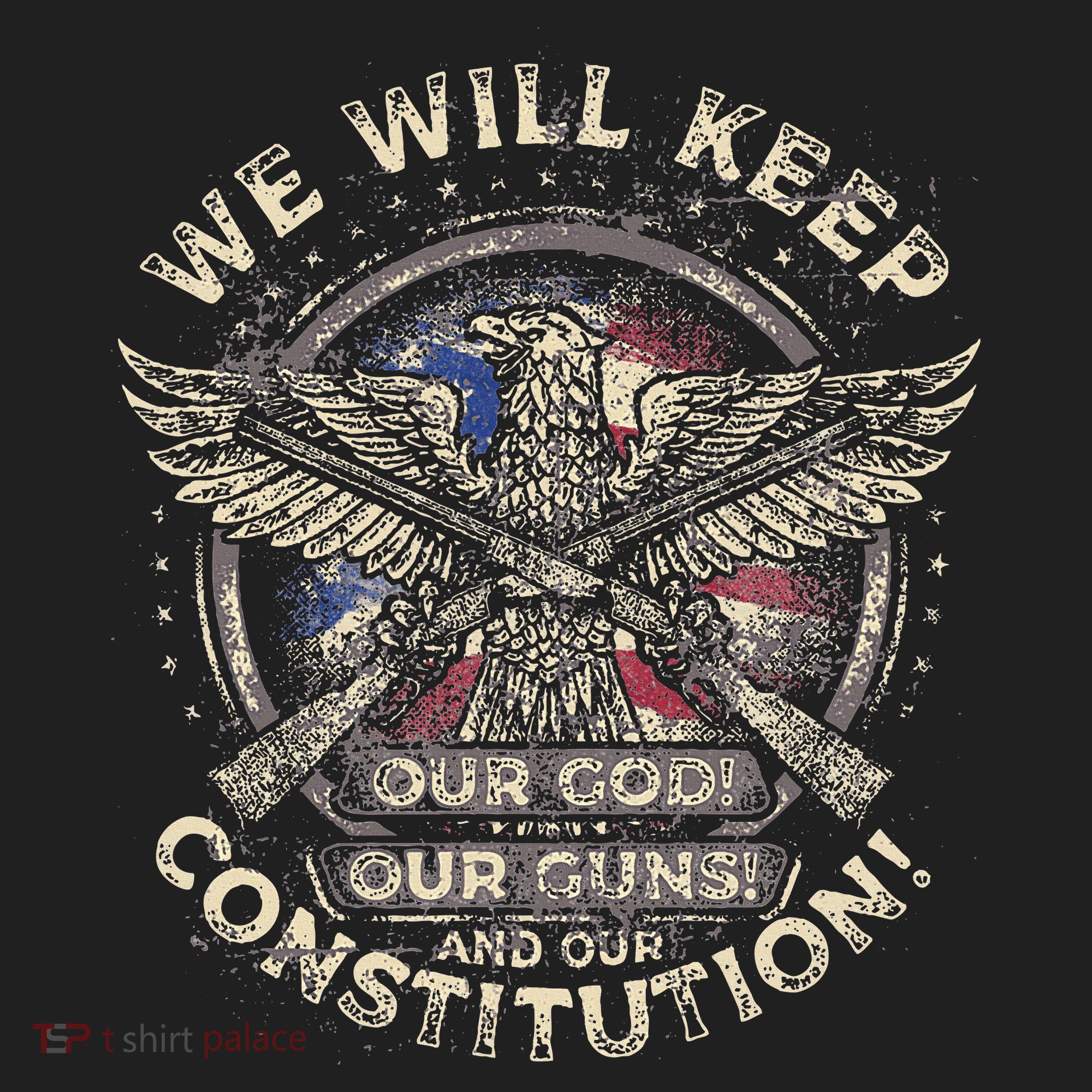 We Will Keep Our God Guns And Constitution Distressed Golf Towel