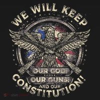 We Will Keep Our God Guns And Constitution Distressed Tote Bag thumb 4