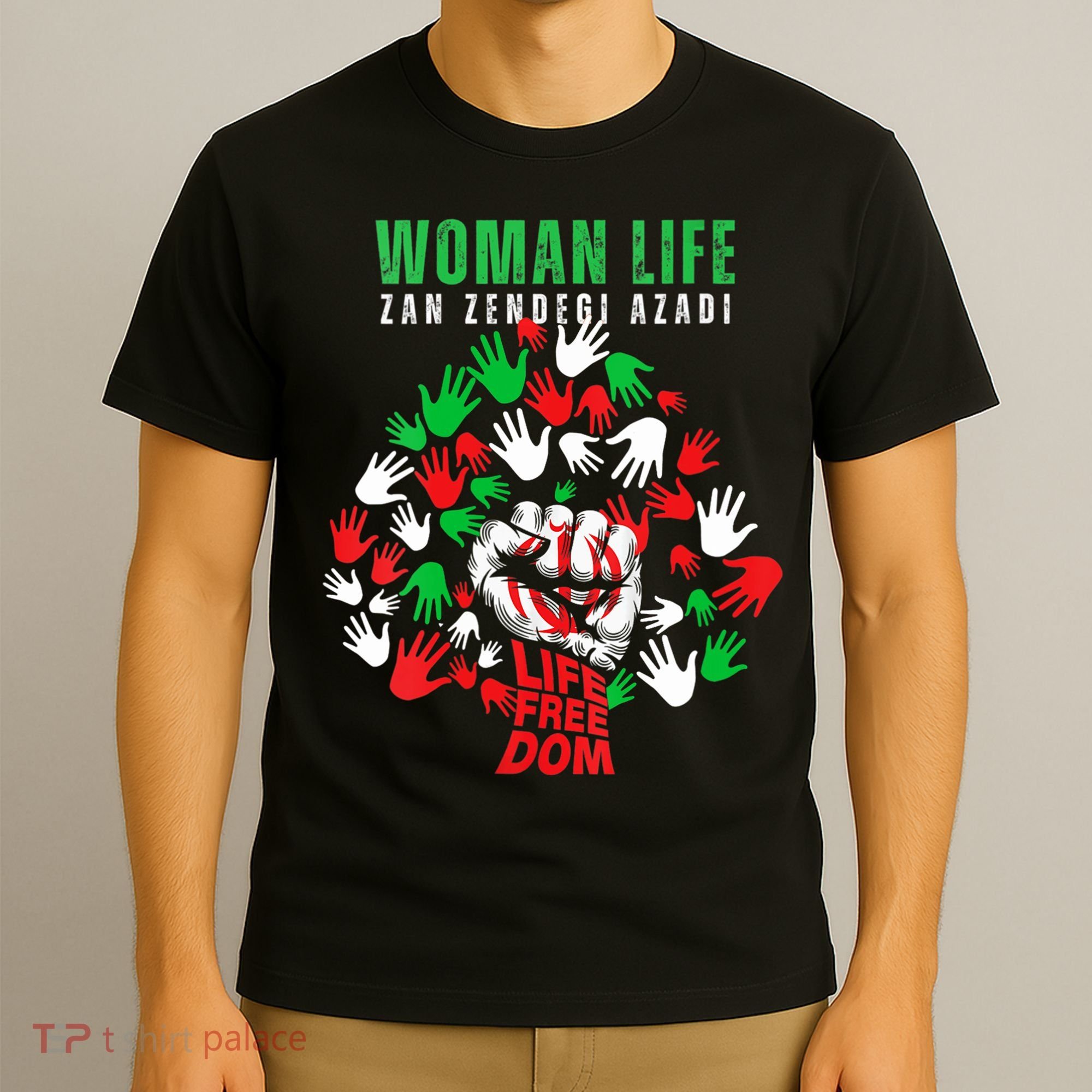 Womens Woman Life Freedom Iran Zan Zendegi Azadi Persian T-Shirt