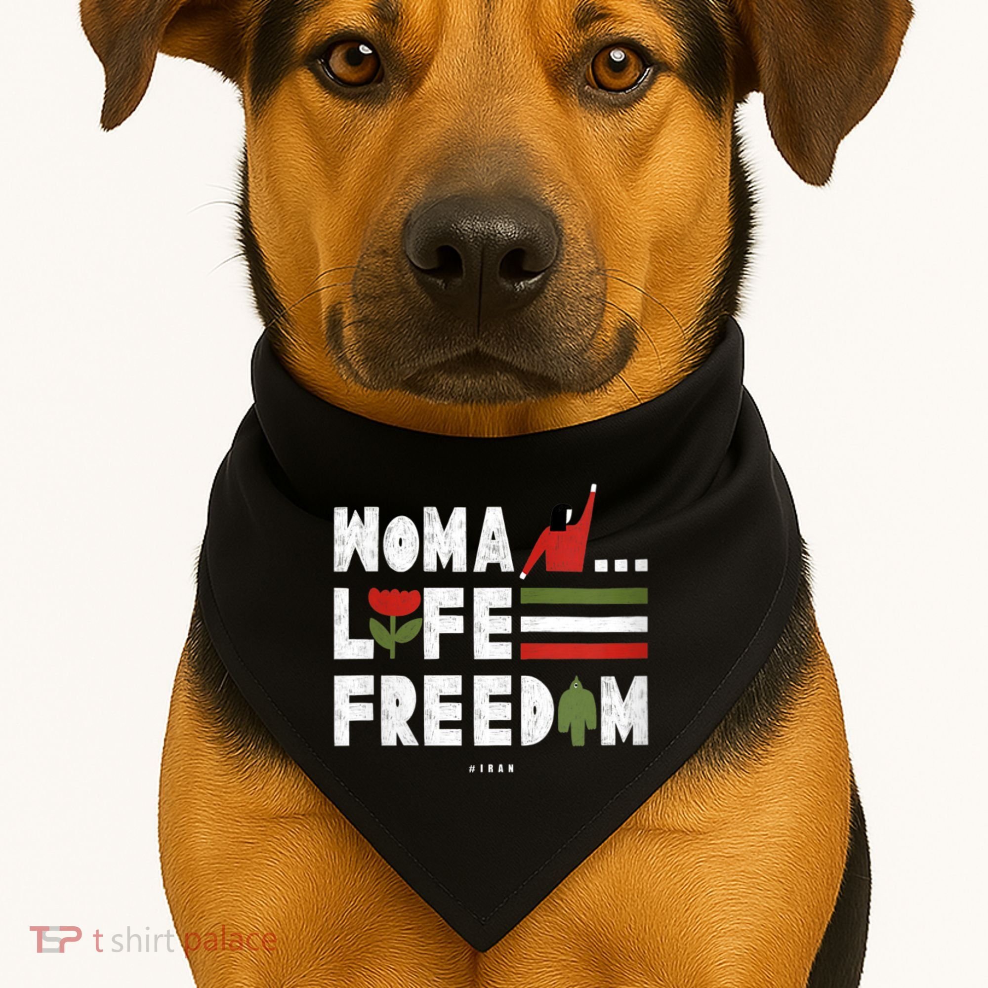 Womens Woman Life Freedom USA-Made Doggie Bandana