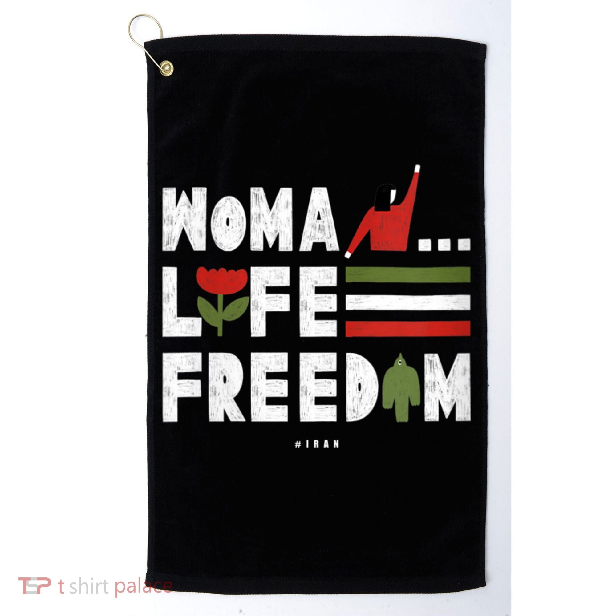 Womens Woman Life Freedom Golf Towel