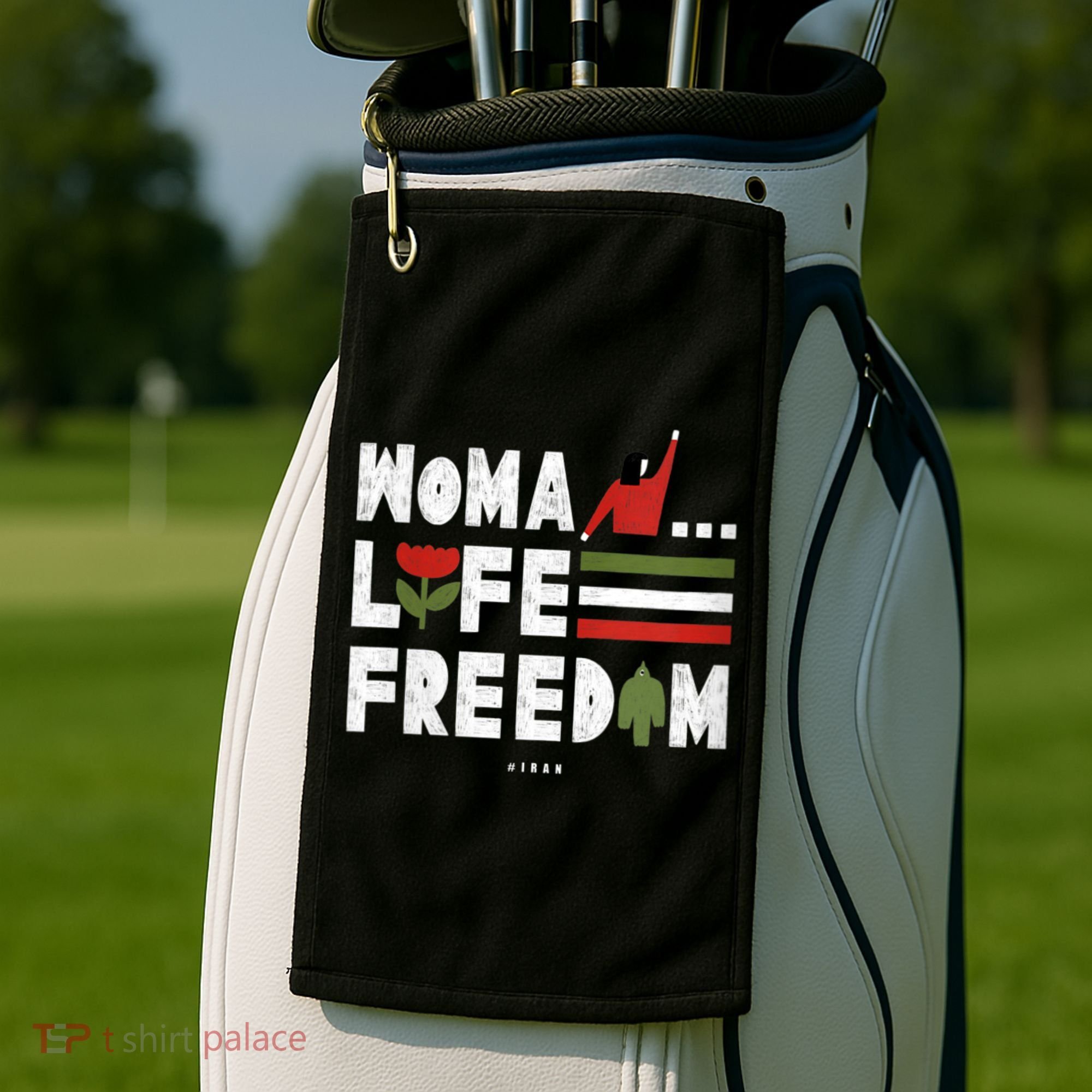 Womens Woman Life Freedom Golf Towel