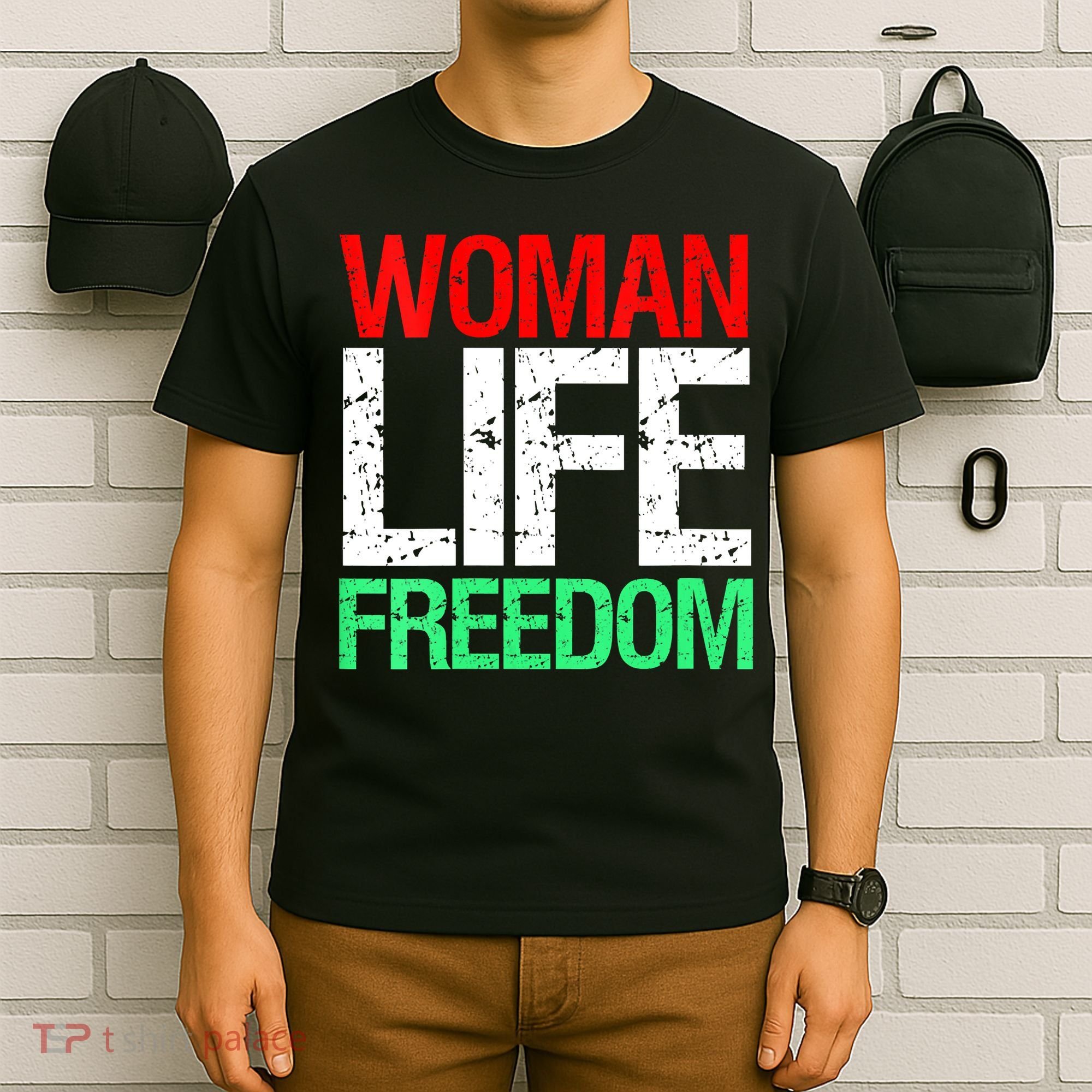 Wo WOMAN LIFE FREEDOM IRAN Iranian Patriotic Slogan Vintage T-Shirt