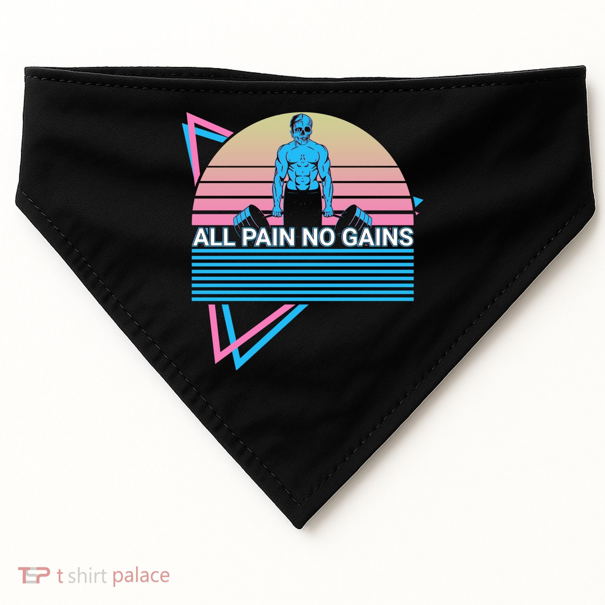 Weightlifting Weight Lifting Powerlifting All Pain No Gains Meaningful Gift USA-Made Doggie Bandana