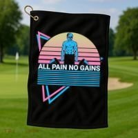 Weightlifting Weight Lifting Powerlifting All Pain No Gains Meaningful Gift Golf Towel thumb 1