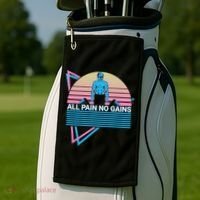 Weightlifting Weight Lifting Powerlifting All Pain No Gains Meaningful Gift Golf Towel thumb 2