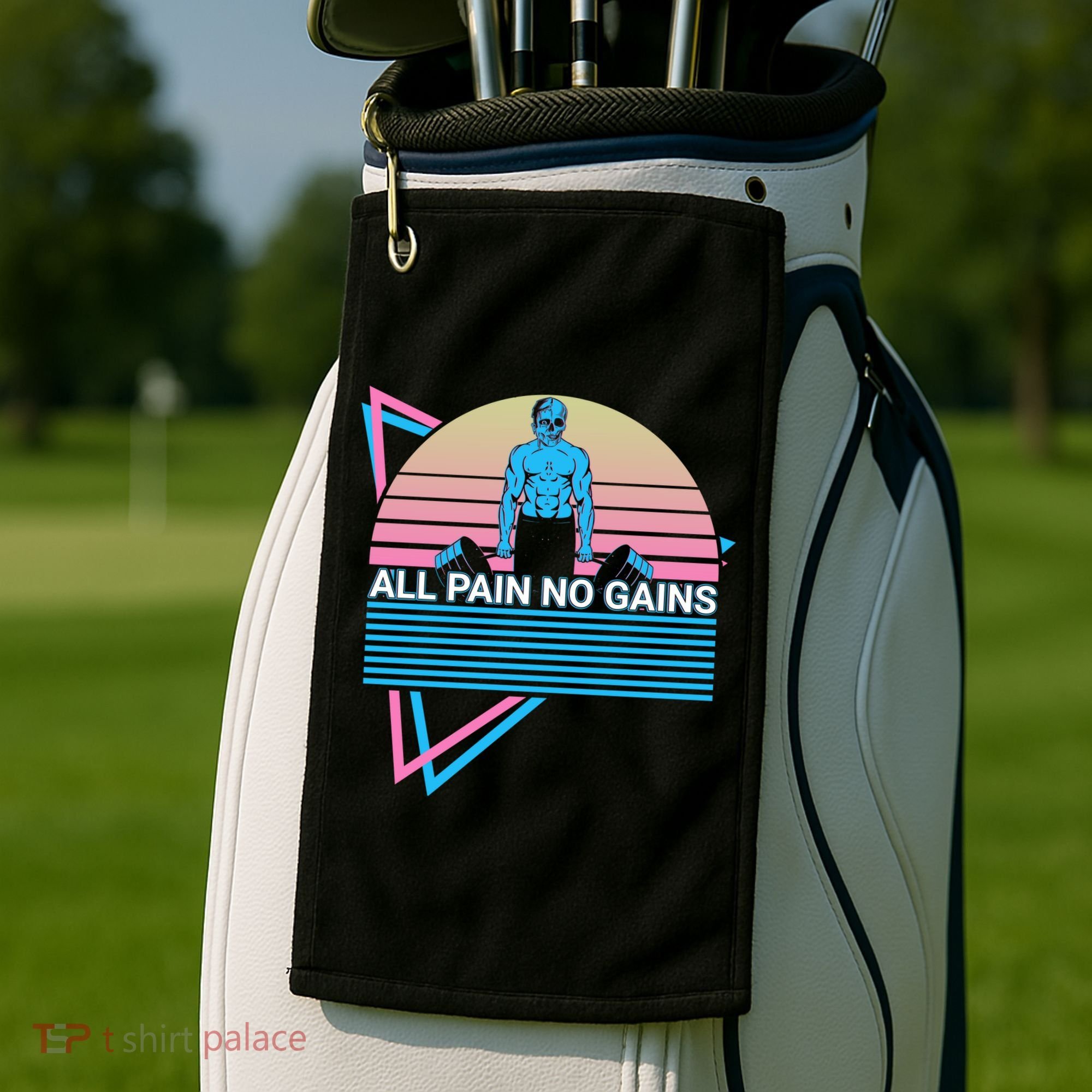 Weightlifting Weight Lifting Powerlifting All Pain No Gains Meaningful Gift Golf Towel
