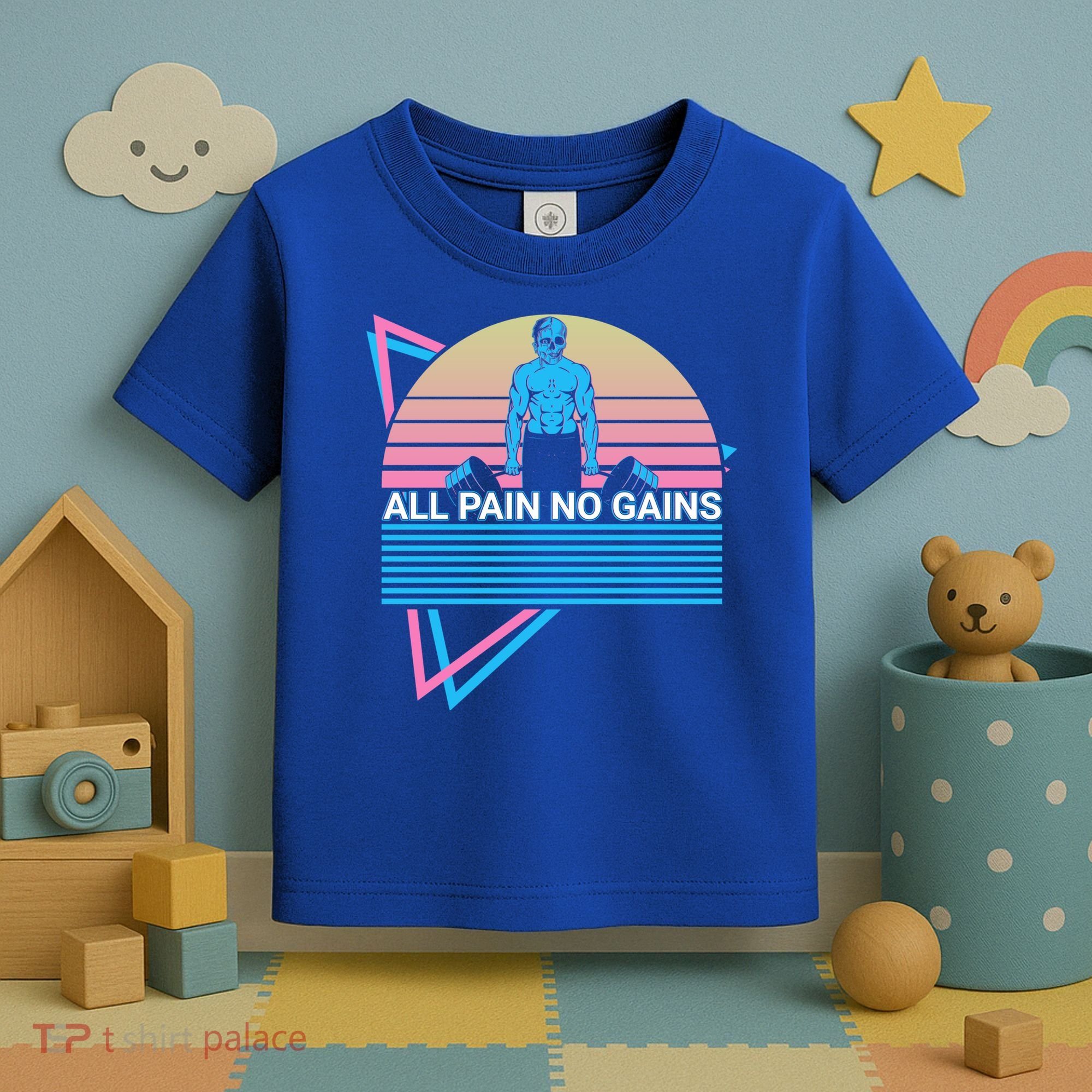 Weightlifting Weight Lifting Powerlifting All Pain No Gains Meaningful Gift Toddler T-Shirt