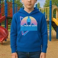 Weightlifting Weight Lifting Powerlifting All Pain No Gains Meaningful Gift Kids Hoodie thumb 2