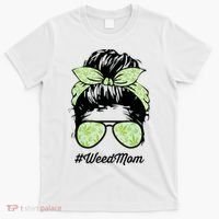 Womens Weed Mom Life With Leopard Mom Marijuana Weed Lover T-Shirt thumb 0