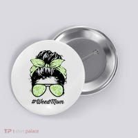 Womens Weed Mom Life With Leopard Mom Marijuana Weed Lover Button thumb 0