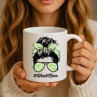 Womens Weed Mom Life With Leopard Mom Marijuana Weed Lover Coffee Mug thumb 3