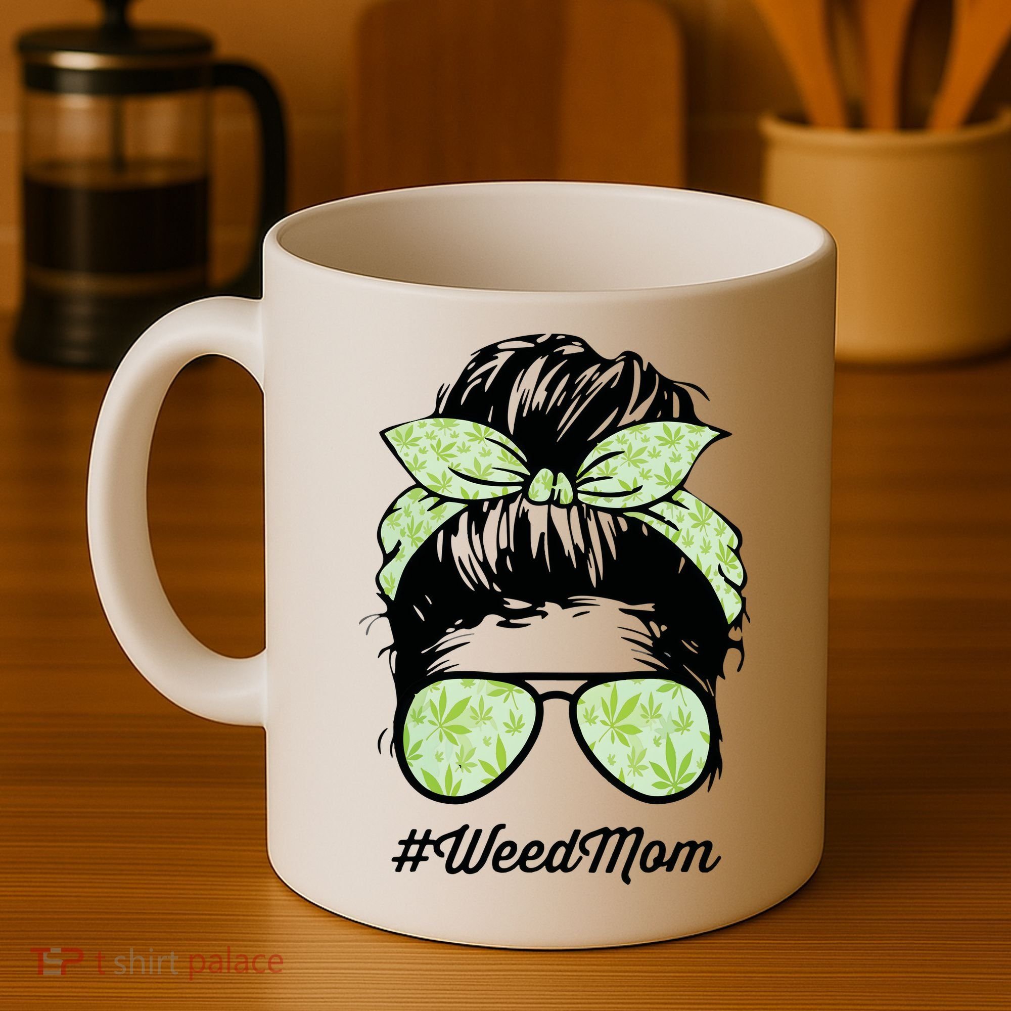 Womens Weed Mom Life With Leopard Mom Marijuana Weed Lover Coffee Mug
