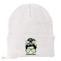 Womens Weed Mom Life With Leopard Mom Marijuana Weed Lover Beanie thumb 0