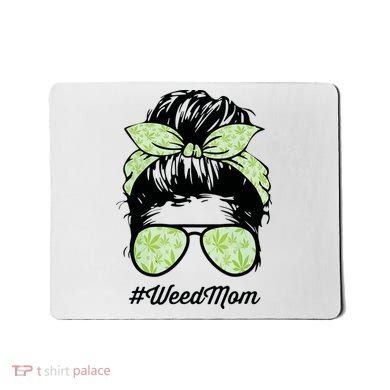 Womens Weed Mom Life With Leopard Mom Marijuana Weed Lover Mousepad