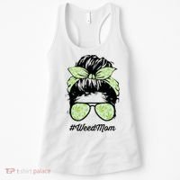 Womens Weed Mom Life With Leopard Mom Marijuana Weed Lover Women's Tank Top thumb 0
