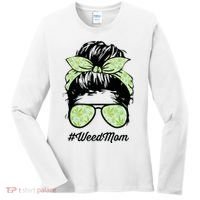Womens Weed Mom Life With Leopard Mom Marijuana Weed Lover Women's Long Sleeve Shirt thumb 0