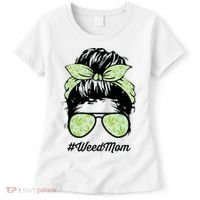 Womens Weed Mom Life With Leopard Mom Marijuana Weed Lover Women's T-Shirt thumb 0