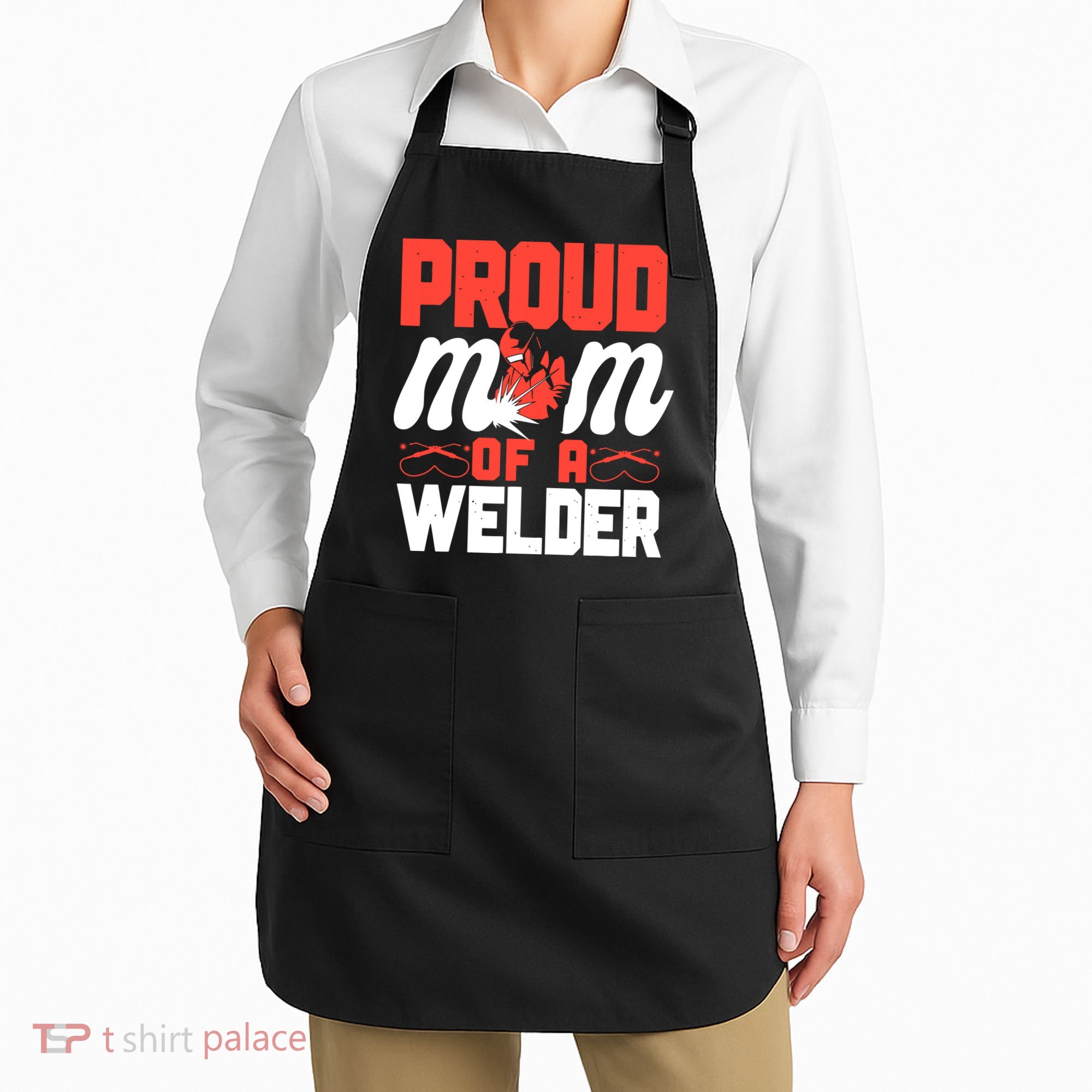 Welder Welding Mom Mother Vintage Proud Mom Of A Welder Apron