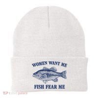 Women Want Me Fish Fear Me Beanie thumb 0