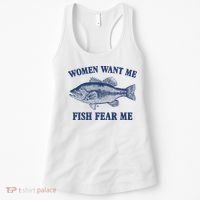 Women Want Me Fish Fear Me Women's Tank Top thumb 0