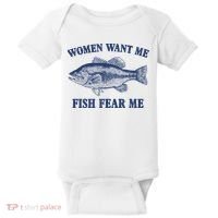 Women Want Me Fish Fear Me Baby Bodysuit thumb 0