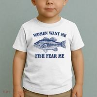 Women Want Me Fish Fear Me Toddler T-Shirt thumb 2
