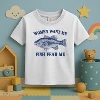 Women Want Me Fish Fear Me Toddler T-Shirt thumb 3