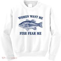 Women Want Me Fish Fear Me Kids Sweatshirt thumb 0