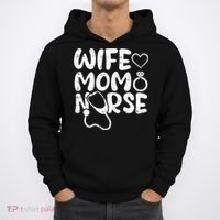 Wo Wife Mom Nurse Mothers Day Retro Stethoscope Heart Momma Hoodie thumb 0