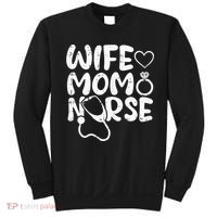 Wo Wife Mom Nurse Mothers Day Retro Stethoscope Heart Momma Sweatshirt thumb 0