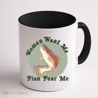 Women Want Me Fish Fear Me Active Coffee Mug thumb 1