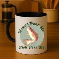 Women Want Me Fish Fear Me Active Coffee Mug thumb 4