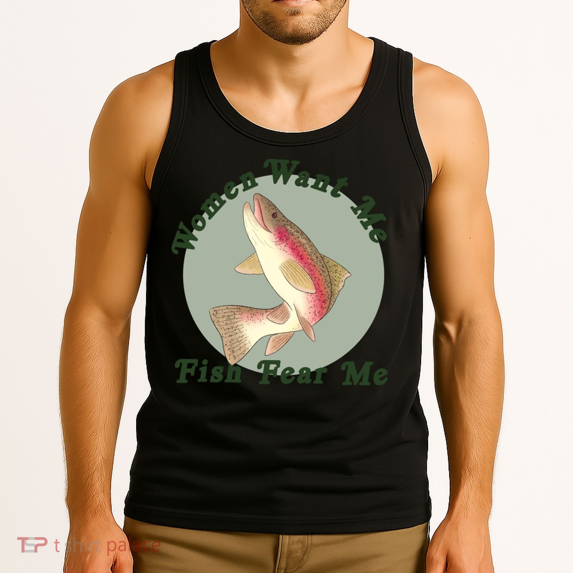 Women Want Me Fish Fear Me Active Tank Top