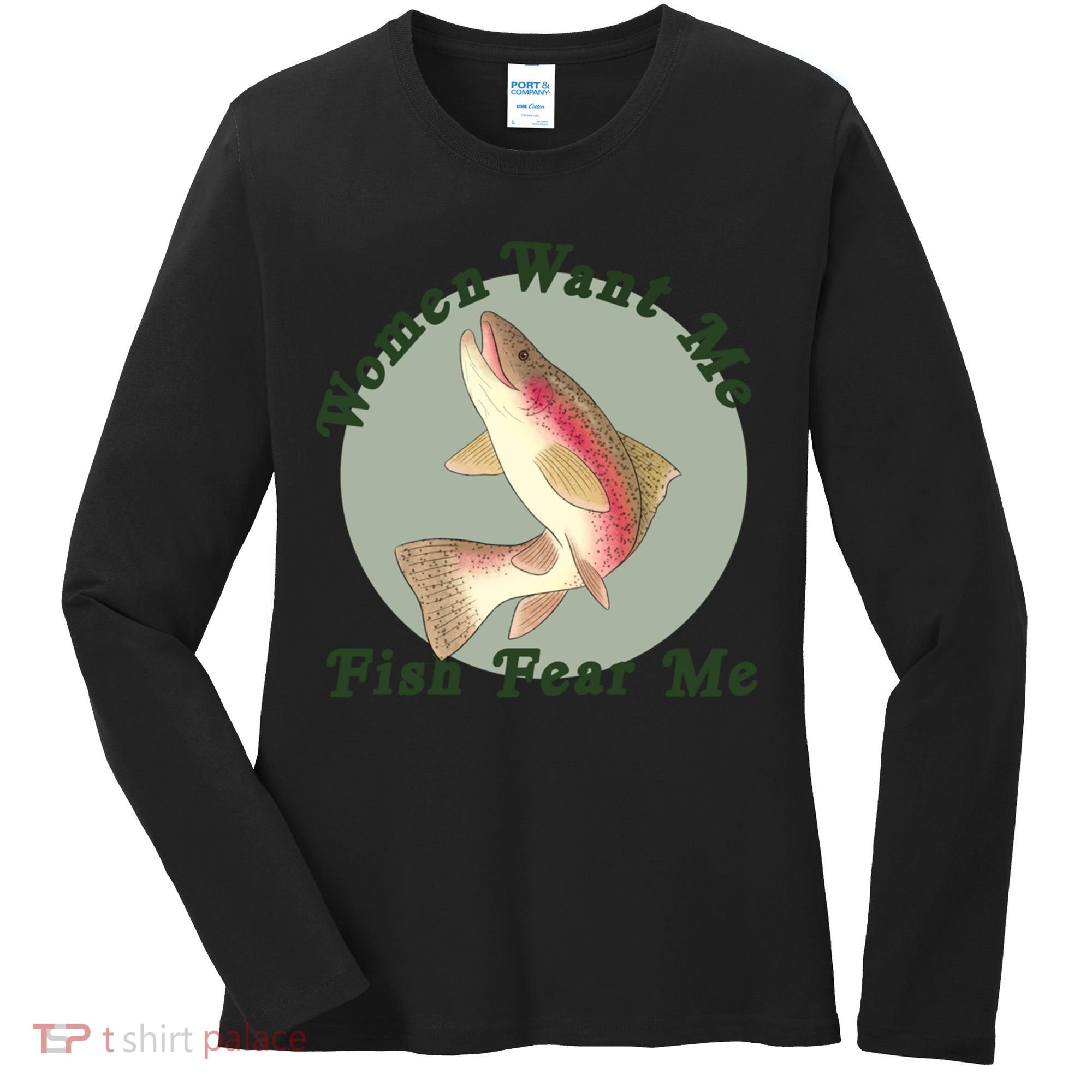 Women Want Me Fish Fear Me Active Women's Long Sleeve Shirt