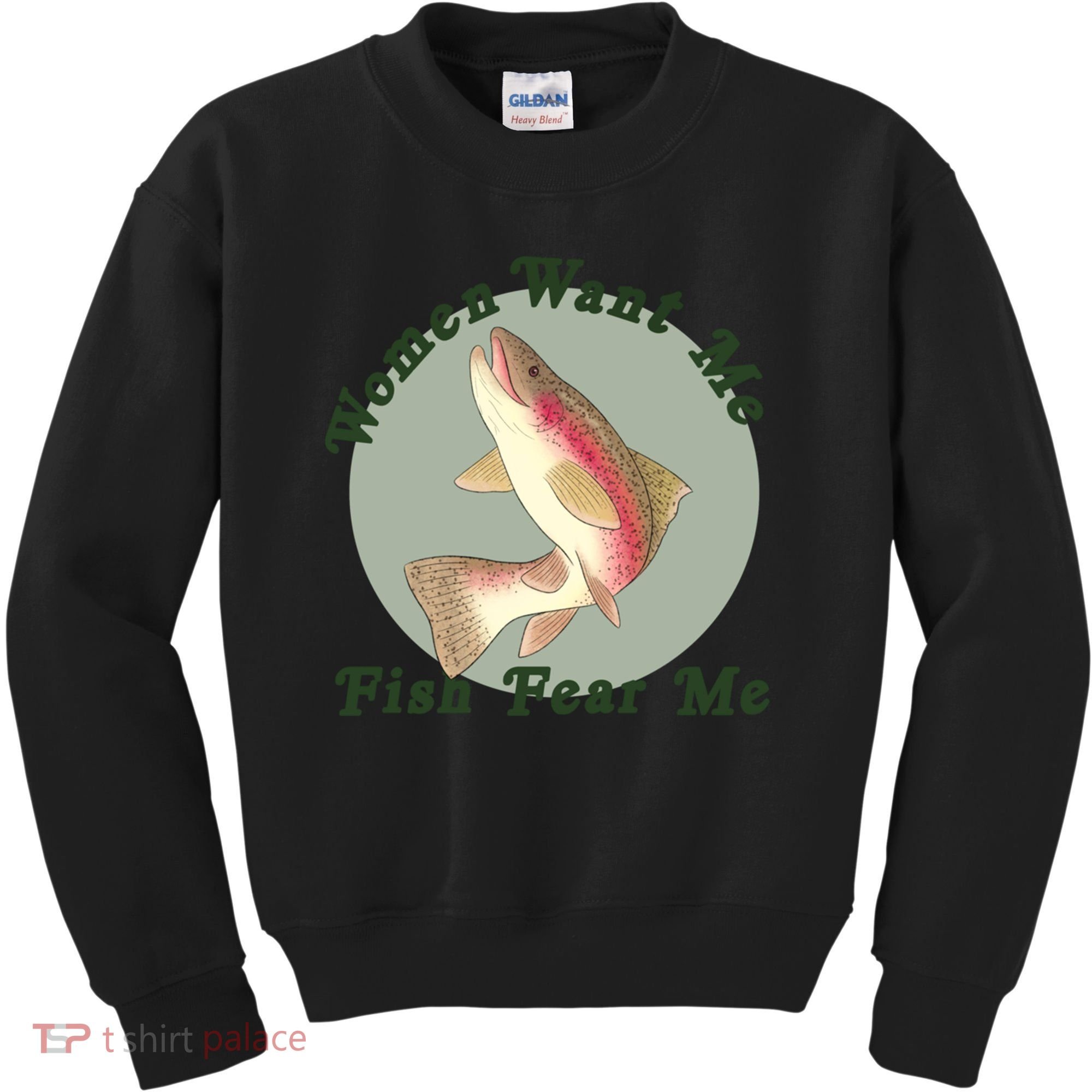 Women Want Me Fish Fear Me Active Kids Sweatshirt